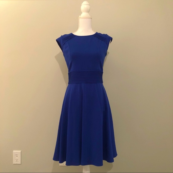 Eliza J Cobalt Blue Fit & Flare Dress, size 6 - Picture 2 of 4